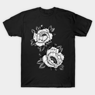 Tattoo Style Flower Print T-Shirt